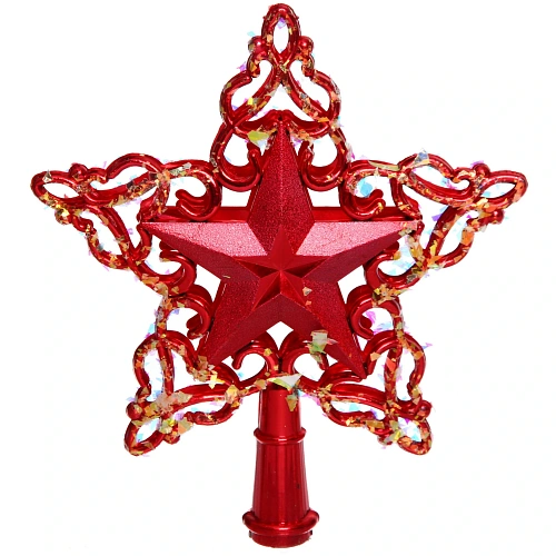 Звезда на ёлку Снежная звезда 15 см, Красный_6