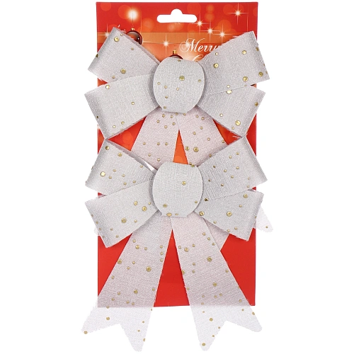 Бант на ёлку Волшебство (набор 2 шт) 1317 см, Серебро_3