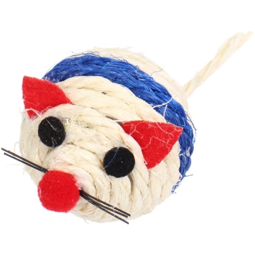 Игрушка - мышка для кошек "ЦЕПКИЕ ЛАПКИ", канатная, микс 3 цвета, 5см (пакет с хедером)