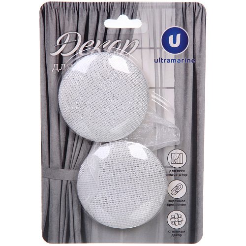 Подхват для штор на магните Классика серебро 5см S1886_4