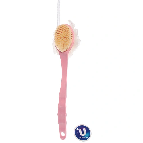 Мочалка массажная PREMIUM - FARGO, на пластиковой ручке, цвет розовый, 3510см (лейбл Ультрамарин)_4