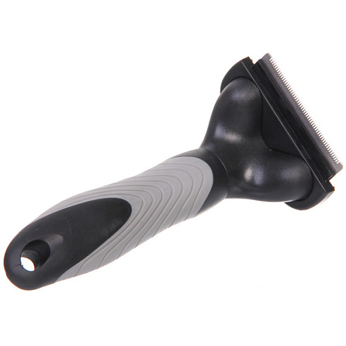 Расческа - фурминатор с кнопкой самоочистки для животных ПРЕМИУМ - МОЙ БРО, прорезиненная ручка, цвет серыйчерный, 7,816см _5