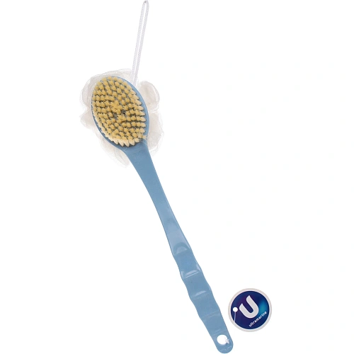 Мочалка массажная PREMIUM - FARGO, на пластиковой ручке, цвет голубой, 3510см (лейбл Ультрамарин)_4