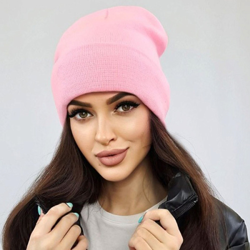 Шапка зимняя ZIMA, бинни, цвет нежно розовый, 58р_6