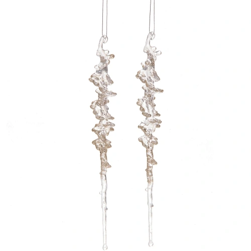 Подвеска Кристальная сосулька 26 см (набор 2 шт), Шампань_2