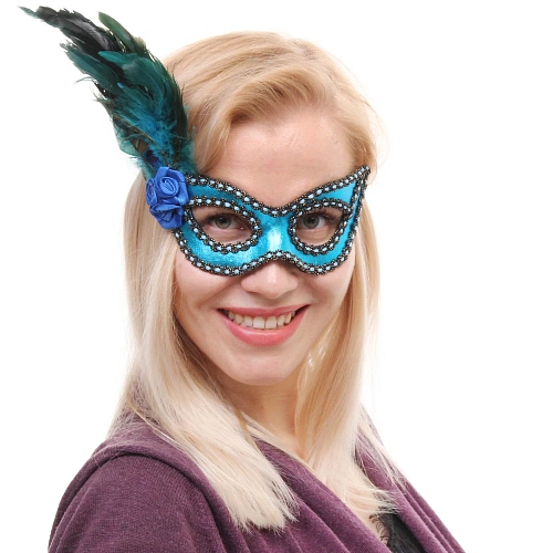Маска карнавальная Очарование, синий_3