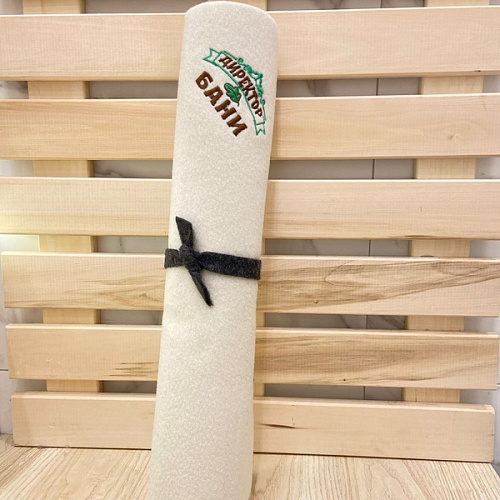 Коврик банный с вышивкой "Директор бани", цвет белый, без упаковки