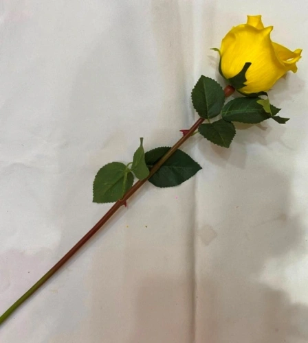 Цветок искусственный "Natur" 50см Роза желтая