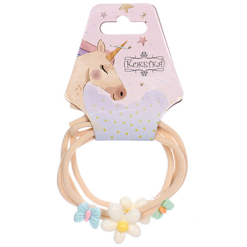 Резинки для волос 2шт МИМИШКА, бабочка, микс 5 цветов, d-5,5см (подвес Единорог)_6