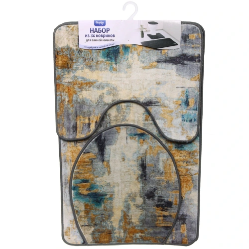 Набор для ванной и туалета 3 пр. "Милано" ( 2 коврика 50*80+50*40, 1 чехол на крышку унитаза)