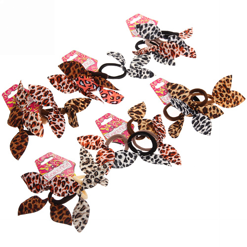 Резинки для волос 4шт Модный Леопард, 6 цветов, d-45см_9