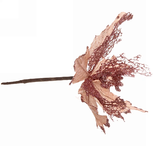 Украшение новогоднее Пуансеттия-Нежность 23 см, Розовое золото_4