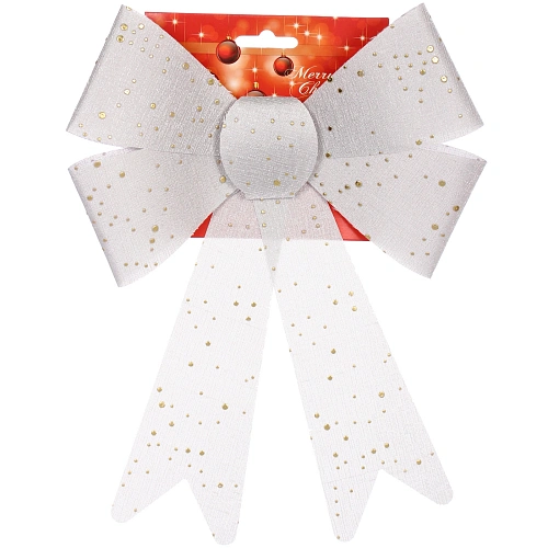 Бант на ёлку Зимнее волшебство 2228 см, Серебро_3