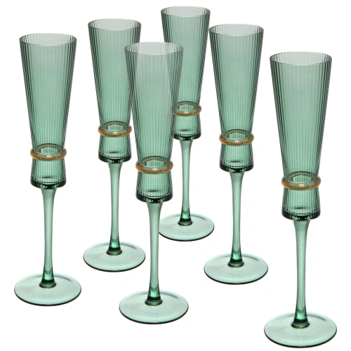 Бокал для шампанского 180мл "VIVALDI" в наборе 6шт, зеленый