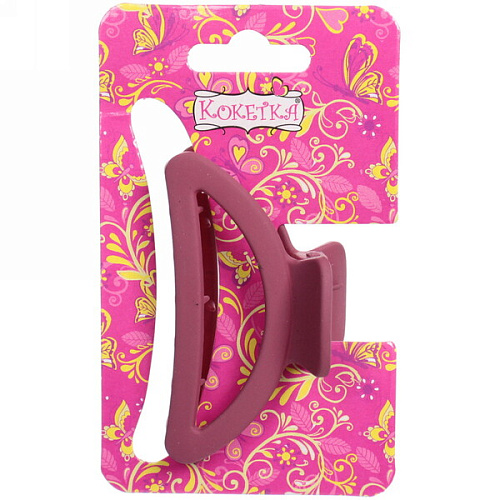 Заколка-краб для волос  на блистере Style Matte, трапеция, микс 6 цветов, 6,5см  (Кокетка)_23