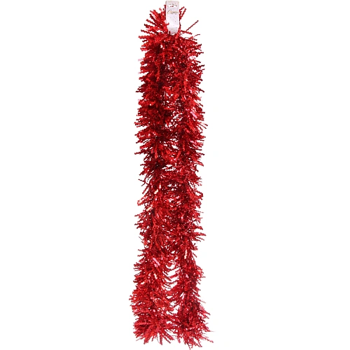 Мишура 2м 15см Голограмма волна, Красный_3