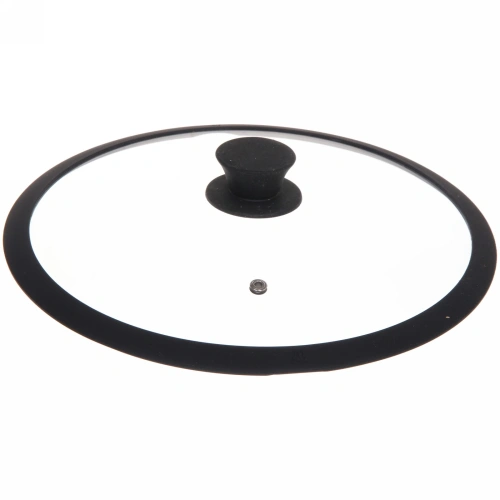 Крышка для посуды 28см черная силиконовая ручка
