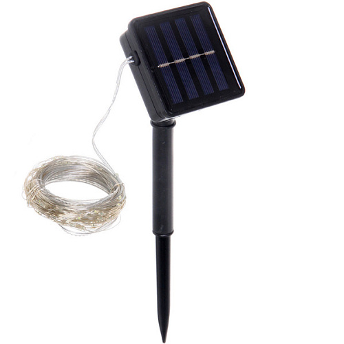 Гирлянда для улицы Росинка 10 м 100 ламп LED проволочнпров, 8 реж,IP-54, Белый (солнечная батарея)_7