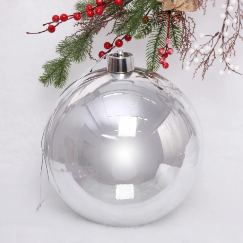 Новогодний шар 30 см "Глянец", серебро