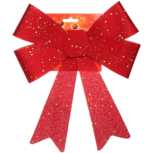 Бант на ёлку Искристый день 2633 см, Красный_3