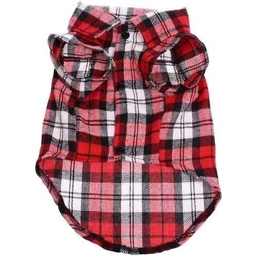 Кофта - рубашка фланелевая для мелких пород собак и кошек BRO Style, цвет красный, р XL_8