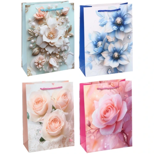 Пакет подарочный "Королевство цветов" 18*24*8.5 см