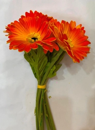 Цветы искусственные "Natur" 33см Герберы 7шт оранжевые