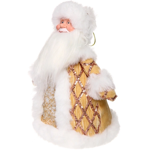 Дед Мороз для подарков и конфет Куча подарков 30 см (золотая шубка)_4