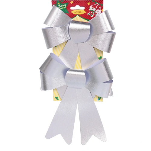 Бант на ёлку "Сказочные блики" (набор 2 шт), Серебро
