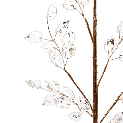 Ветка декоративная Сияющие листья 65 см, Золото_4