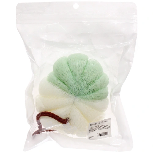 Мочалка нейлоновая Premium - PORTENEGRO, цвет белый  мятный, 50гр, (ZIP пакет)_3