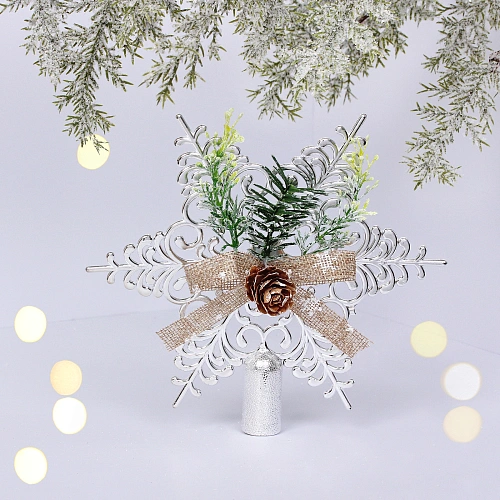 Звезда на ёлку 1919 см Хвойная, Серебро_3