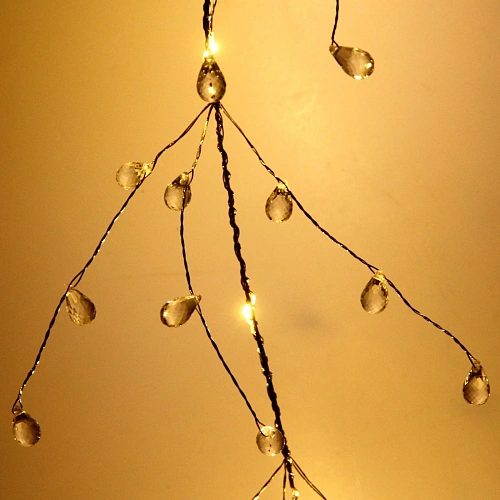 Гирлянда на батарейках 1,5 м 18 ламп LED Сверкающие хрусталики (от 3ААА), Теплый белый_6