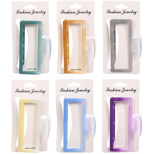 Заколка-краб для волос Мон Ляруш, рыбка, микс 6 цветов, 9,5см (Блистер)_7