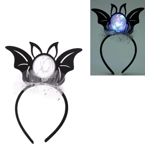 Ободок карнавльный "Helloween - Летучая мышь" с подсветкой