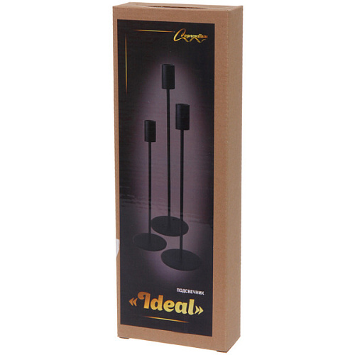Подсвечники IDEAL 22 2732 см (набор 3 шт), Черный_5