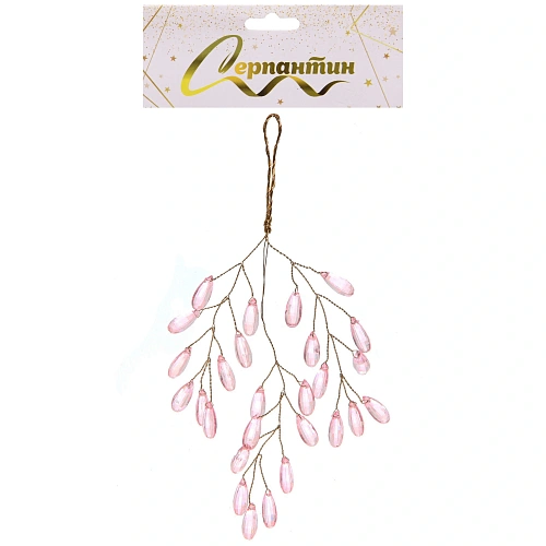 Ветка декоративная Волшебство ночи 20 см, Розовый_4