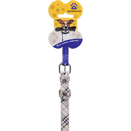Ошейник для собак 1,537см Шотландская клетка цвет бежевый Ultramarine_4