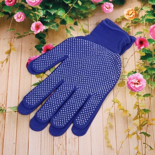 Перчатки нейлоновые с ПВХ покрытием 8 размер голубые бупак А4_11