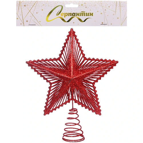 Звезда на ёлку 2023 см Волшебница, Красный_4