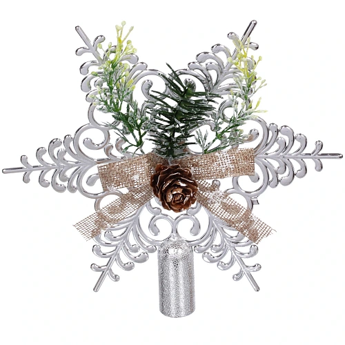 Звезда на ёлку 1919 см Хвойная, Серебро_4