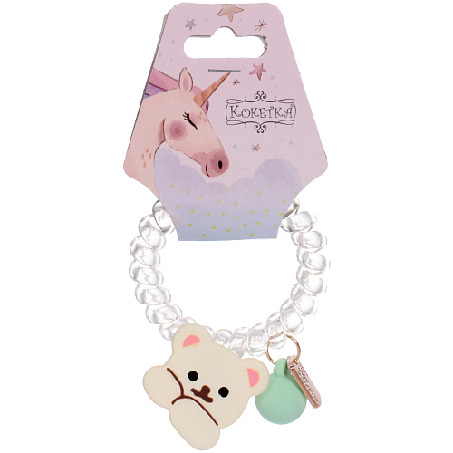 Резинка для волос силиконовая Salon Bon Bon, мишка, микс 5 цветов, d-5,5см, ( подвес единорог)_8