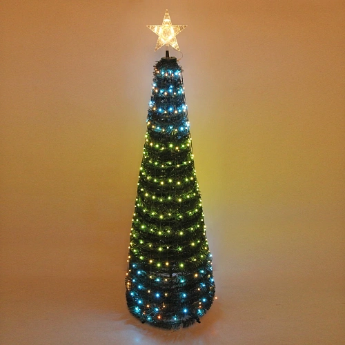 Гирлянда для дома Ёлка в1,8 м, d-0,6 м 17 линий 272 лампы LED, зелен пров, более 8 реж,IP-20, RGB_19