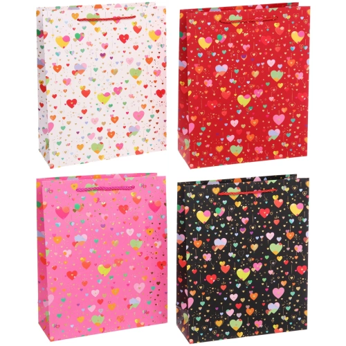 Пакет подарочный "Сердечки" 26*32*10 см