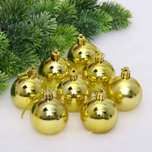 Новогодние шары 5 см (набор 24 шт) "Глянец", золото