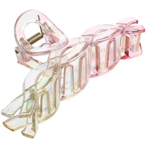 Заколка-краб для волос Мон Пион, косичка, микс 6 цветов, 11см (Блистер)_10