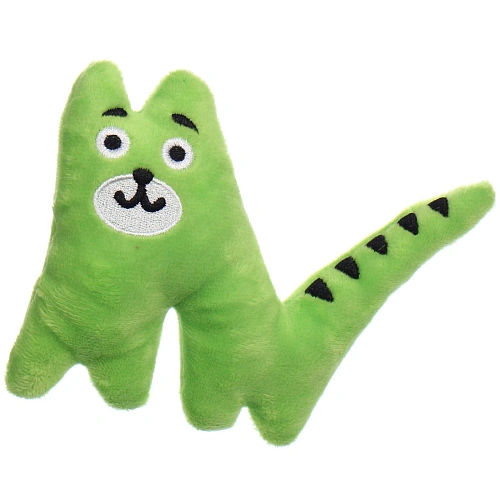 Игрушка для кошек мягкая "Крокозаврик", цвет зеленый, 13*11см