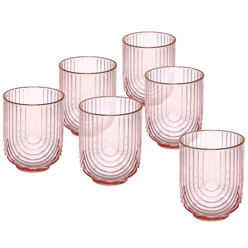 Стакан низкий 380мл "Enjoy Life" в наборе 6шт, цвет розовый