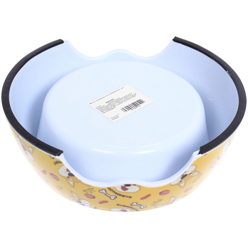 Миска из нержавеющей стали ЛЮБИМЫЙ БРО, корги, 141756см (наклейка)_5