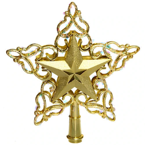 Звезда на ёлку Снежная звезда 20 см, Золото_6